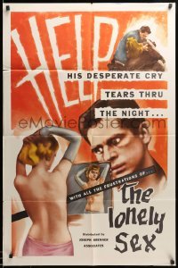 2b496 LONELY SEX 1sh '59 Richard Hilliard, his desperate cry tears thru the night, before Psycho!