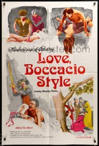 2b511 LOVE BOCCACIO STYLE 1sh '71 art of masterpieces of ribaldry, lusty, bawdy tales!
