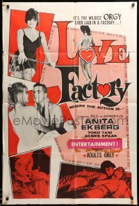2b514 LOVE FACTORY 1sh '64 Bianco, rosso, giallo, rosa, featuring all of gorgeous Anita Ekberg!
