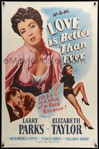2b518 LOVE IS BETTER THAN EVER 1sh R62 Larry Parks & 3 great images of sexy Elizabeth Taylor!
