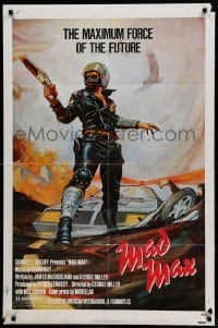 2b541 MAD MAX 1sh '80 George Miller post-apocalyptic classic, Garland art of Mel Gibson!