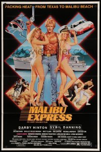 2b551 MALIBU EXPRESS 1sh '85 directed by Andy Sidaris, Salk art of sexy bikini clad girls!