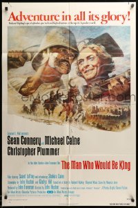 2b562 MAN WHO WOULD BE KING 1sh '75 art of Sean Connery & Michael Caine by Tom Jung!