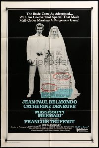 2b585 MISSISSIPPI MERMAID int'l 1sh '70 Truffaut's La Sirene du Mississippi, Belmondo, Deneuve