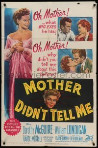 2b592 MOTHER DIDN'T TELL ME 1sh '50 Dorothy McGuire, William Lundigan, great art of June Havoc!
