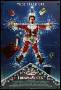 2b608 NATIONAL LAMPOON'S CHRISTMAS VACATION DS 1sh '89 Consani art of Chevy Chase, yule crack up!