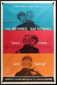 2b644 ONCE MORE WITH FEELING 1sh '60 three romantic close ups of Yul Brynner & Kay Kendall!