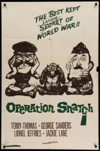 2b650 OPERATION SNATCH military 1sh '62 wacky art of Terry-Thomas, monkey & Lionel Jeffries!