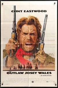 2b656 OUTLAW JOSEY WALES NSS style 1sh '76 Clint Eastwood is an army of one, Roy Anderson art!