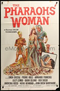 2b669 PHARAOHS' WOMAN 1sh '61 La donna dei faraoni, art of sexy Linda Cristal in the title role!