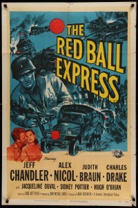 2b707 RED BALL EXPRESS 1sh '52 Budd Boetticher, Army Devil Driver Jeff Chandler!