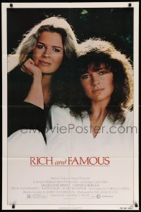 2b714 RICH & FAMOUS 1sh '81 great portrait image of Jacqueline Bisset & Candice Bergen!