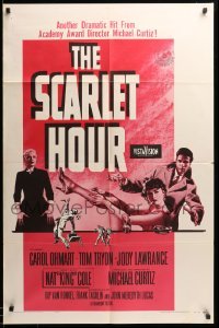 2b747 SCARLET HOUR 1sh '56 Michael Curtiz directed, sexy Carol Ohmart showing her leg, Tom Tryon!