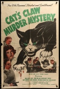 2b748 SCATTERGOOD SURVIVES A MURDER 1sh R46 Guy Kibbee, Cat's Claw Murder Mystery, great art!