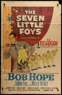 2b759 SEVEN LITTLE FOYS 1sh '55 Bob Hope performing on stage with his seven kids in wacky outfits!