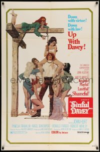 2b779 SINFUL DAVEY 1sh '69 John Huston, Scottish sex that is playful, lusty & shameful!