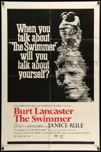 2b833 SWIMMER 1sh '68 Burt Lancaster, directed by Frank Perry, will you talk about yourself?
