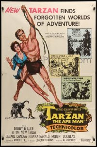 2b847 TARZAN THE APE MAN 1sh '59 Edgar Rice Burroughs, Denny Miller & sexy Joanna Barnes!