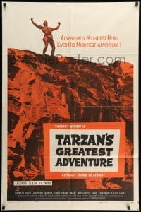 2b850 TARZAN'S GREATEST ADVENTURE 1sh '59 hero Gordon Scott lives his mightiest adventure!