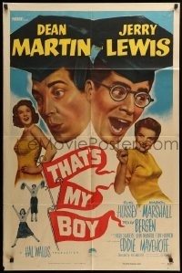 2b864 THAT'S MY BOY 1sh '51 wacky college students Dean Martin & Jerry Lewis, Hussey & Bergen!