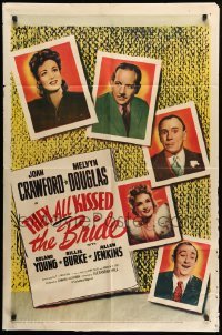 2b868 THEY ALL KISSED THE BRIDE 1sh R55 Joan Crawford & Melvyn Douglas deliver laughs w/o let-up!