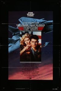 2b890 TOP GUN 1sh '86 great image of Tom Cruise & Kelly McGillis, Navy fighter jets!