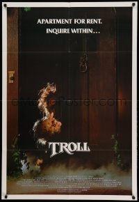 2b897 TROLL 1sh '85 wacky image of monster hiding behind door, produced by Albert Band!