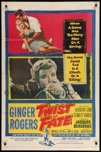 2b905 TWIST OF FATE 1sh '54 Beautiful Stranger, sexy Ginger Rogers has too many men on a string!