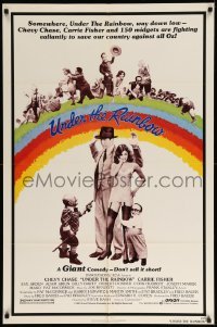 2b910 UNDER THE RAINBOW 1sh '81 Chevy Chase, Carrie Fisher in lingerie & 150 Wizard of Oz midgets!