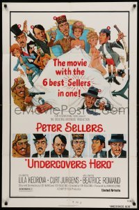 2b911 UNDERCOVERS HERO 1sh '75 Peter Sellers in 6 roles, great wacky artwork!