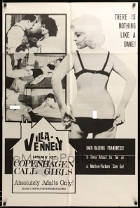 2b929 VILLA VENNELY 1sh '65 sexy half-naked prostitute, Copenhagen Call Girls!