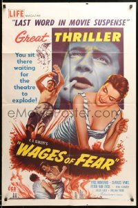 2b937 WAGES OF FEAR 1sh '55 Yves Montand, Henri-Georges Clouzot's suspense classic!
