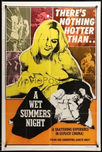 2b959 WET SUMMERS NIGHT 1sh '70s a shattering experience in explicit cinema, sexy images!