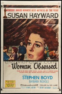 2b979 WOMAN OBSESSED 1sh '59 Best Actress Academy Award Winner Susan Hayward, Stephen Boyd