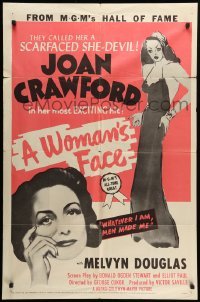 2b982 WOMAN'S FACE 1sh R54 Joan Crawford, Margaret Sullavan, Melvyn Douglas, Young