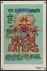 2b985 WORM EATERS 1sh '77 Ted V. Mikels gross-out classic, great wacky artwork by Green!