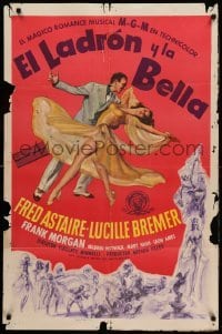 2b991 YOLANDA & THE THIEF Spanish/US 1sh '45 great art of Fred Astaire dancing with Lucille Bremer!