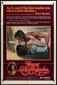 2b993 YOUNG LADY CHATTERLEY 1sh '77 Harlee McBride, Peter Ratray, romantic image!