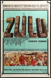 2b999 ZULU 1sh '64 Stanley Baker & Michael Caine English classic, dwarfing the mightiest!