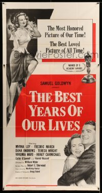 2c081 BEST YEARS OF OUR LIVES style A 3sh R54 Dana Andrews hugs Teresa Wright, sexy Virginia Mayo!