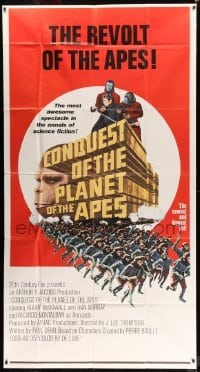 2c090 CONQUEST OF THE PLANET OF THE APES int'l 3sh '72 Roddy McDowall, the revolt of the apes!