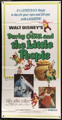 2c095 DARBY O'GILL & THE LITTLE PEOPLE 3sh R69 Disney, Sean Connery, it's leprechaun magic!