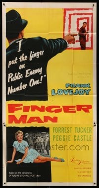 2c100 FINGER MAN 3sh '55 Frank Lovejoy puts the finger on Public Enemy Number One!