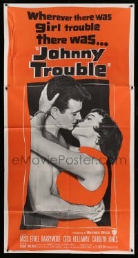 2c120 JOHNNY TROUBLE 3sh '57 wherever there was girl trouble, there was Carolyn Jones!