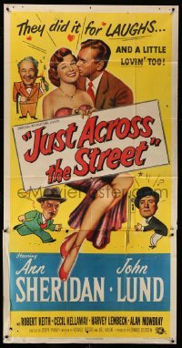 2c121 JUST ACROSS THE STREET 3sh '52 sexy Ann Sheridan did it for laughs & a little lovin!