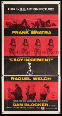 2c125 LADY IN CEMENT 3sh '68 great different images of Frank Sinatra & sexy Raquel Welch!