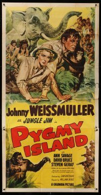 2c142 PYGMY ISLAND 3sh '50 Glenn Cravath art of Johnny Weissmuller as Jungle Jim & Ann Savage!