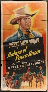 2c144 RIDERS OF PASCO BASIN 3sh R47 huge close up image of cowboy hero Johnny Mack Brown!