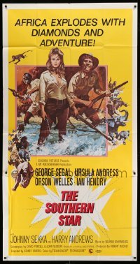 2c154 SOUTHERN STAR 3sh '69 Thurston art of Ursula Andress, George Segal & Orson Welles in Africa!