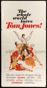 2c162 TOM JONES int'l 3sh '63 Tony Richardson, art of Albert Finney surrounded by five sexy women!